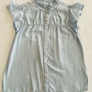 Light Blue Ruffle Sleeve Blouse Size S